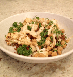 This dish is the Roasted Cauliflower in the 4th recipe.
