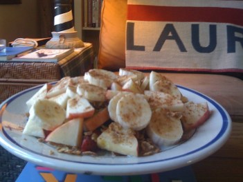 The number of versions of my Sailors Daily Oatmeal are limitless, depending on the kinds of fresh fruit on hand.